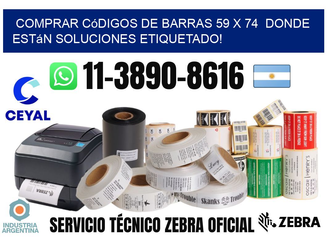 Comprar códigos de barras 59 x 74  donde están soluciones etiquetado!