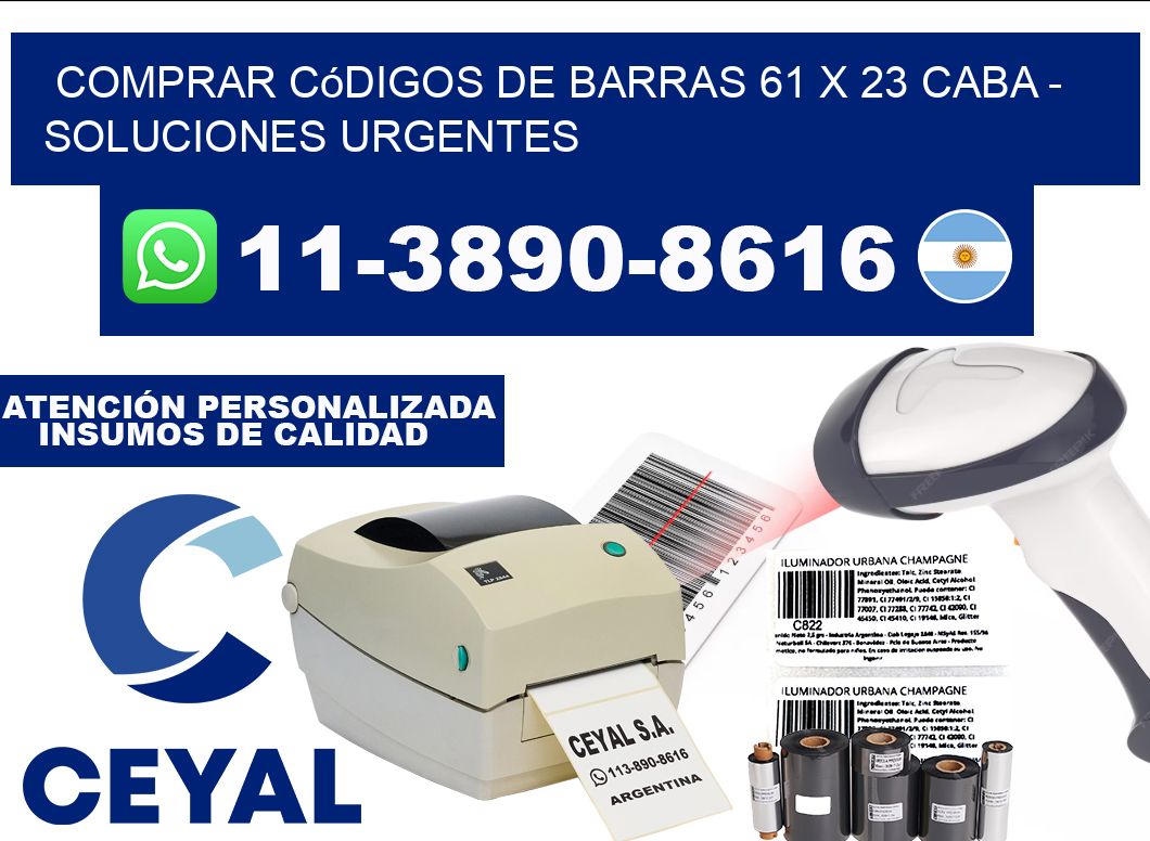 Comprar códigos de barras 61 x 23 CABA - soluciones urgentes