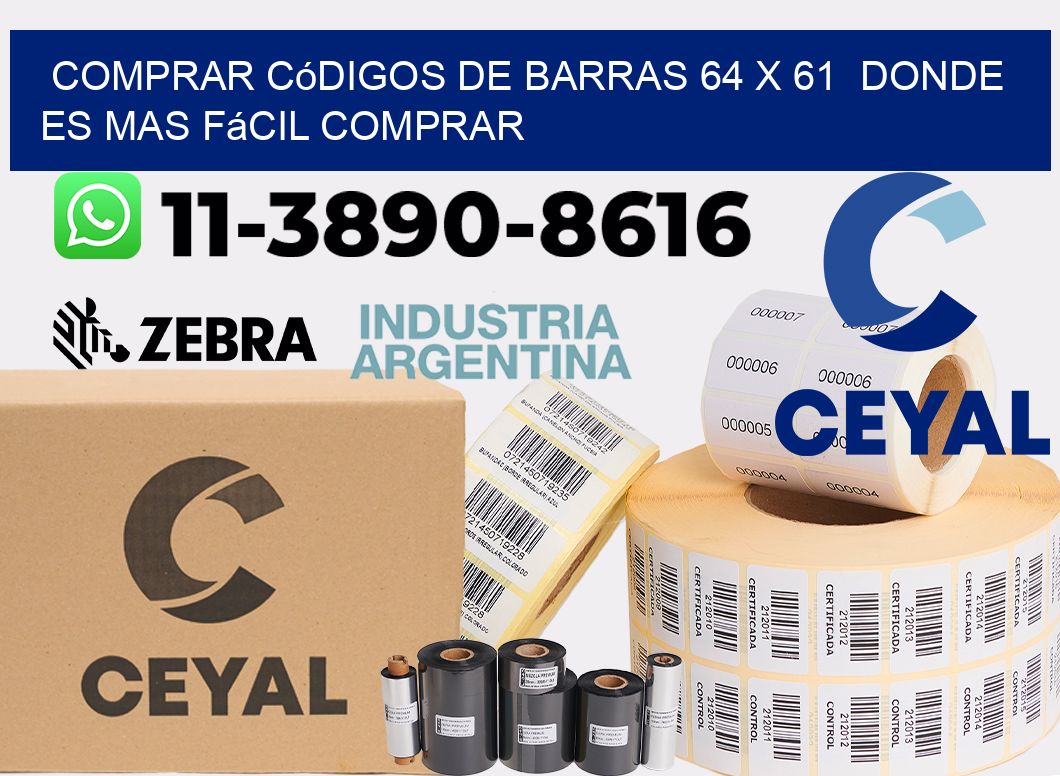 Comprar códigos de barras 64 x 61 Donde es mas fácil comprar