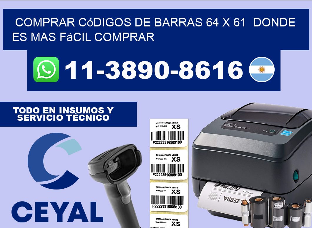 Comprar códigos de barras 64 x 61  Donde es mas fácil comprar