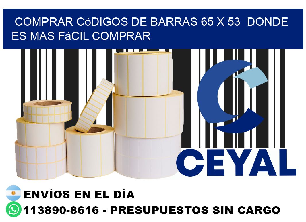 Comprar códigos de barras 65 x 53  Donde es mas fácil comprar