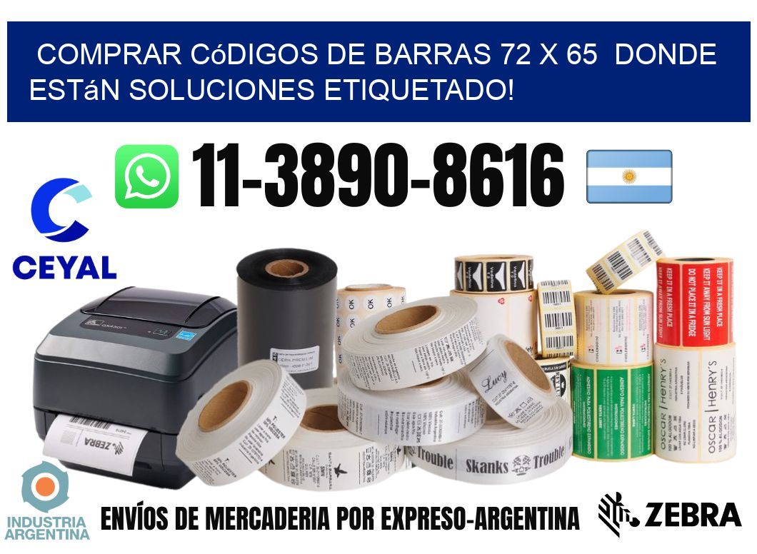 Comprar códigos de barras 72 x 65  donde están soluciones etiquetado!