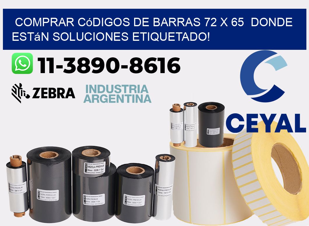 Comprar códigos de barras 72 x 65  donde están soluciones etiquetado!