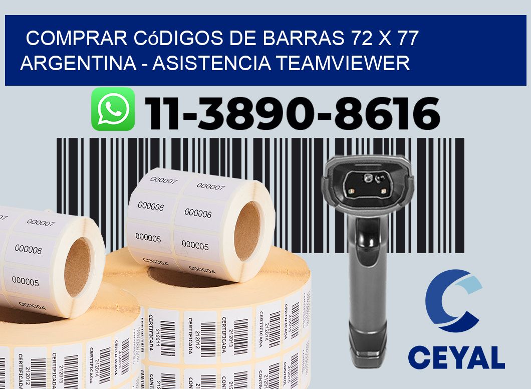 Comprar códigos de barras 72 x 77 argentina - asistencia teamviewer