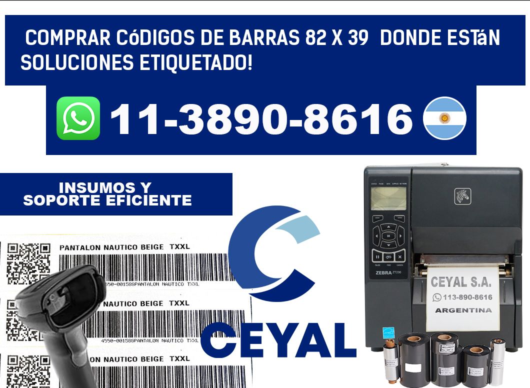 Comprar códigos de barras 82 x 39  donde están soluciones etiquetado!