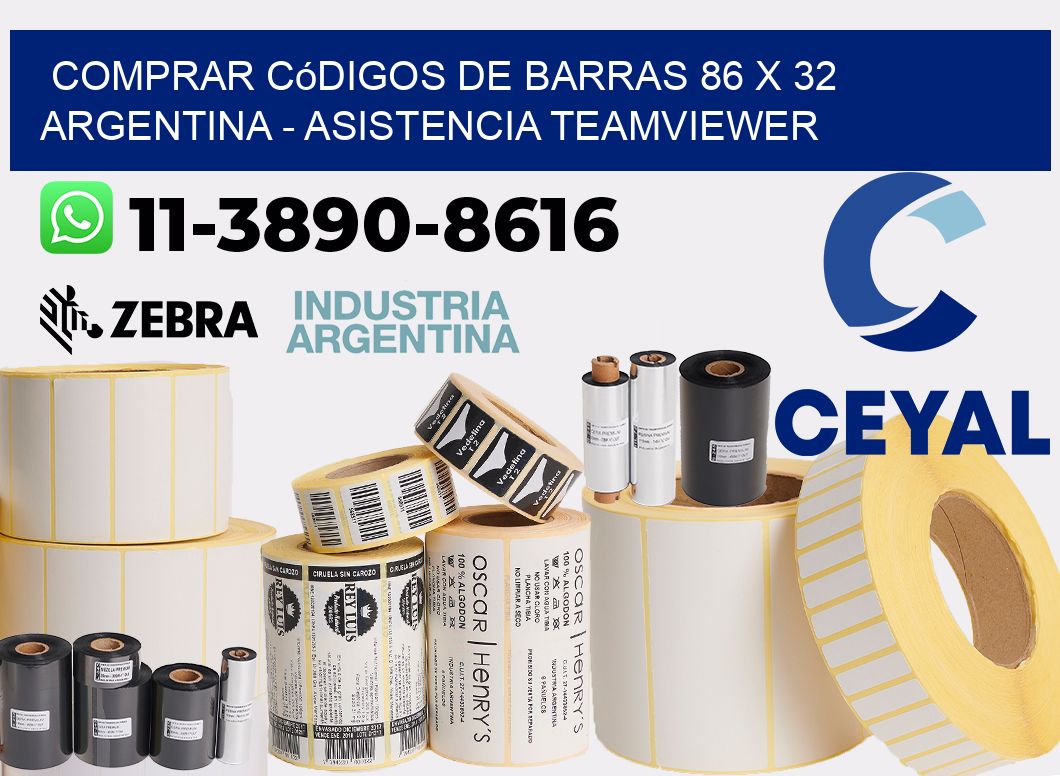 Comprar códigos de barras 86 x 32 argentina - asistencia teamviewer