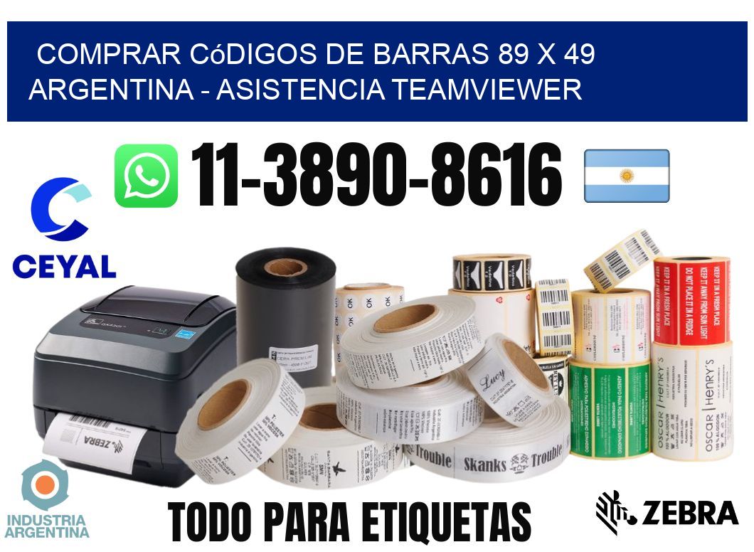 Comprar códigos de barras 89 x 49 argentina - asistencia teamviewer