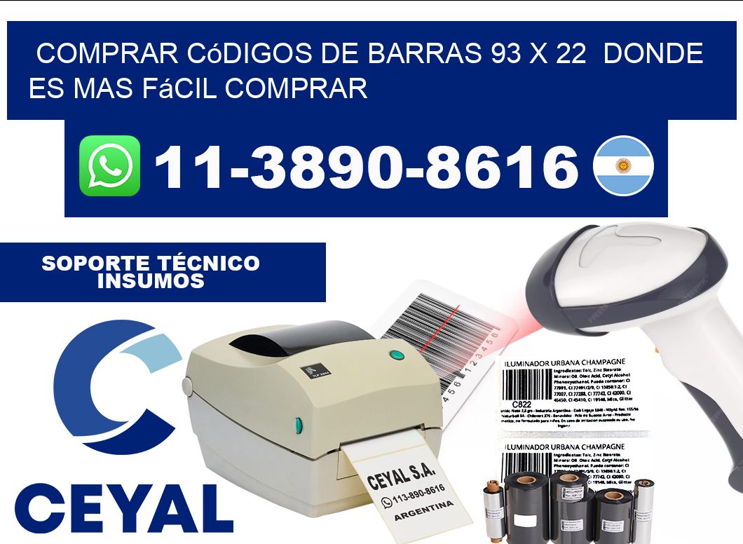 Comprar códigos de barras 93 x 22  Donde es mas fácil comprar