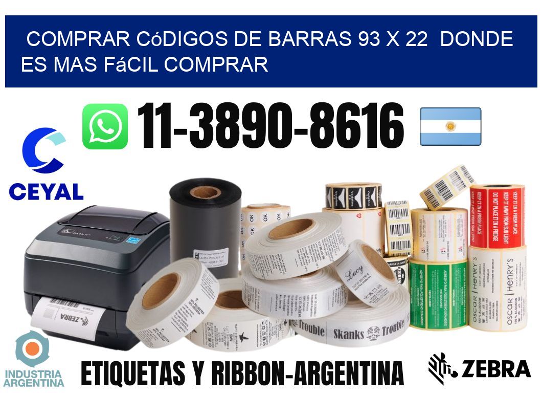 Comprar códigos de barras 93 x 22  Donde es mas fácil comprar