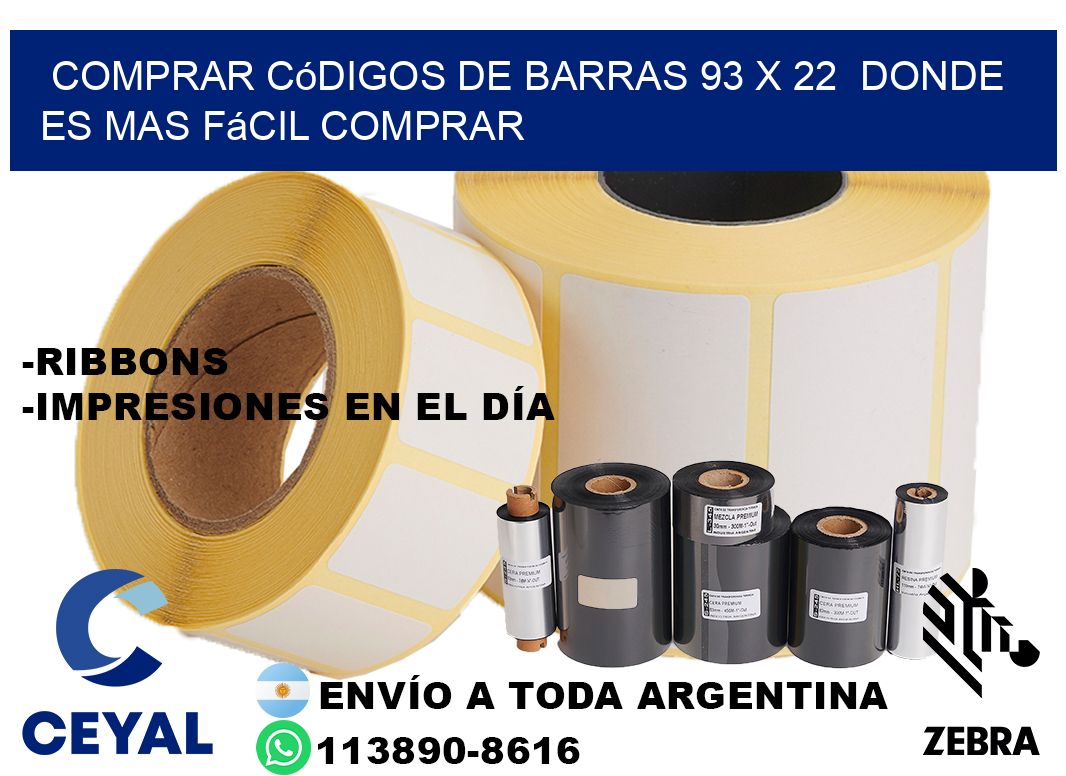 Comprar códigos de barras 93 x 22  Donde es mas fácil comprar