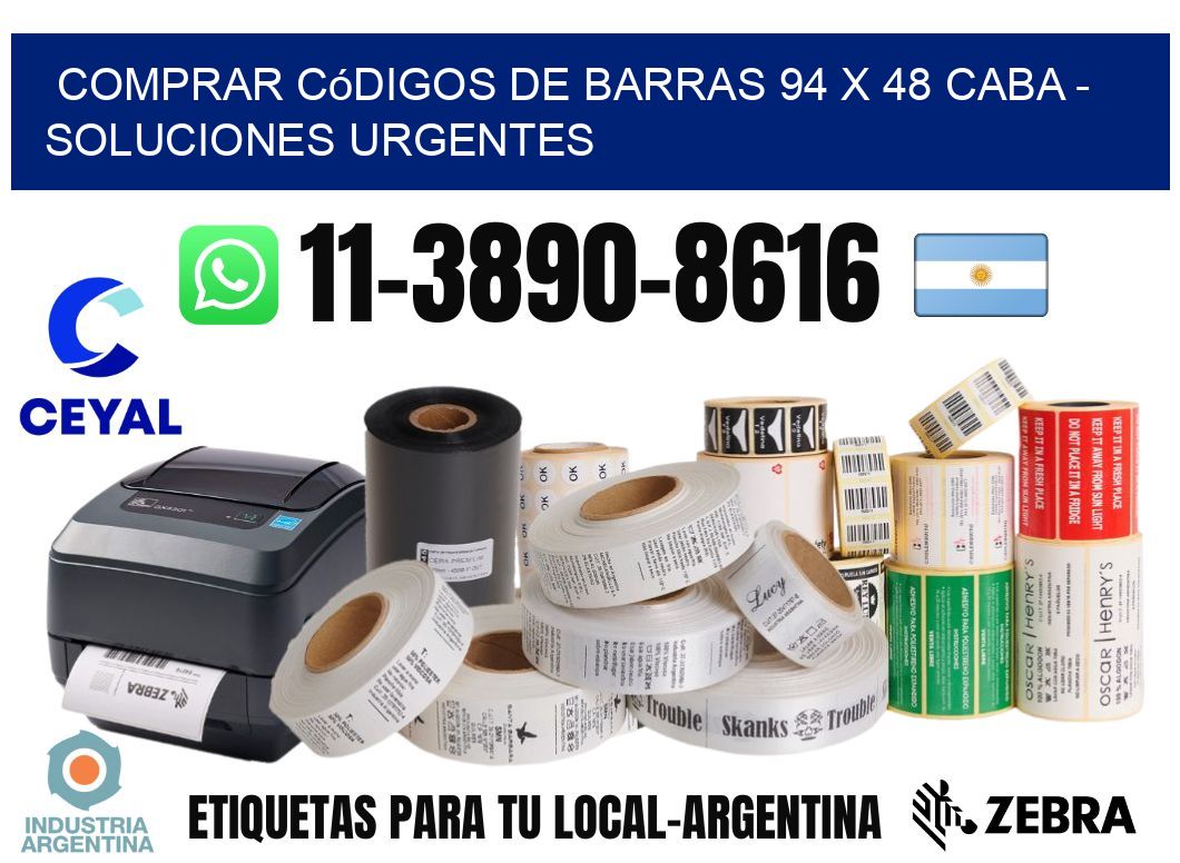 Comprar códigos de barras 94 x 48 CABA - soluciones urgentes
