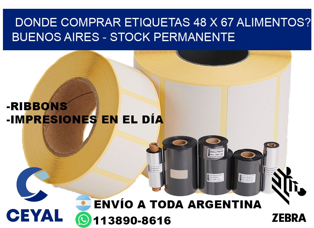 Donde Comprar etiquetas 48 x 67 ALIMENTOS? Buenos Aires - Stock permanente