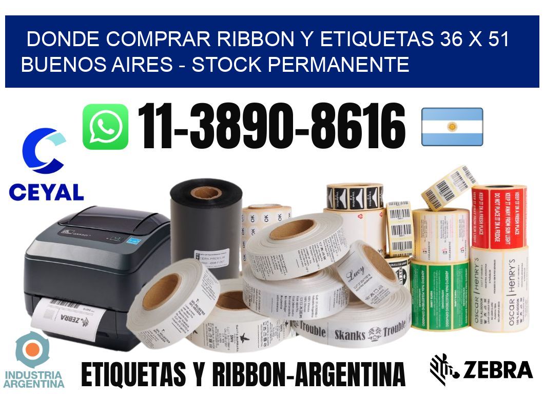 Donde Comprar ribbon y etiquetas 36 x 51 Buenos Aires - Stock permanente