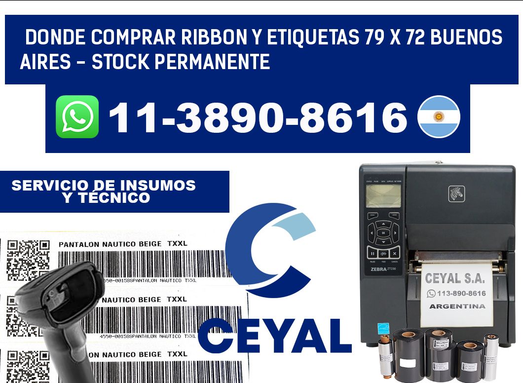 Donde Comprar ribbon y etiquetas 79 x 72 Buenos Aires - Stock permanente