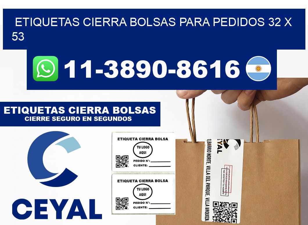 ETIQUETAS CIERRA BOLSAS PARA PEDIDOS 32 x 53