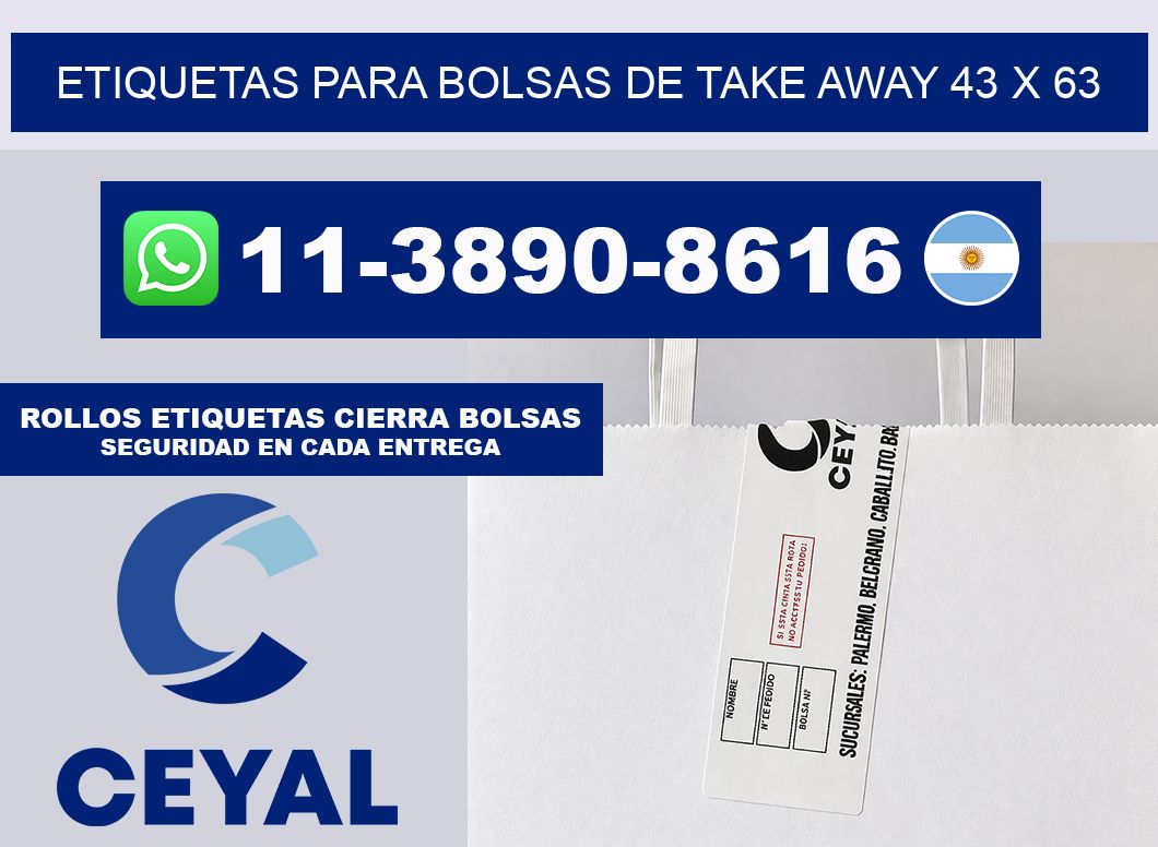 ETIQUETAS PARA BOLSAS DE TAKE AWAY 43 x 63