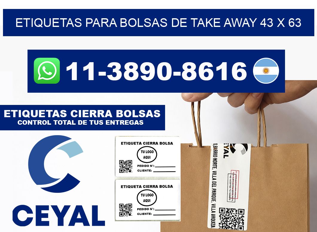 ETIQUETAS PARA BOLSAS DE TAKE AWAY 43 x 63