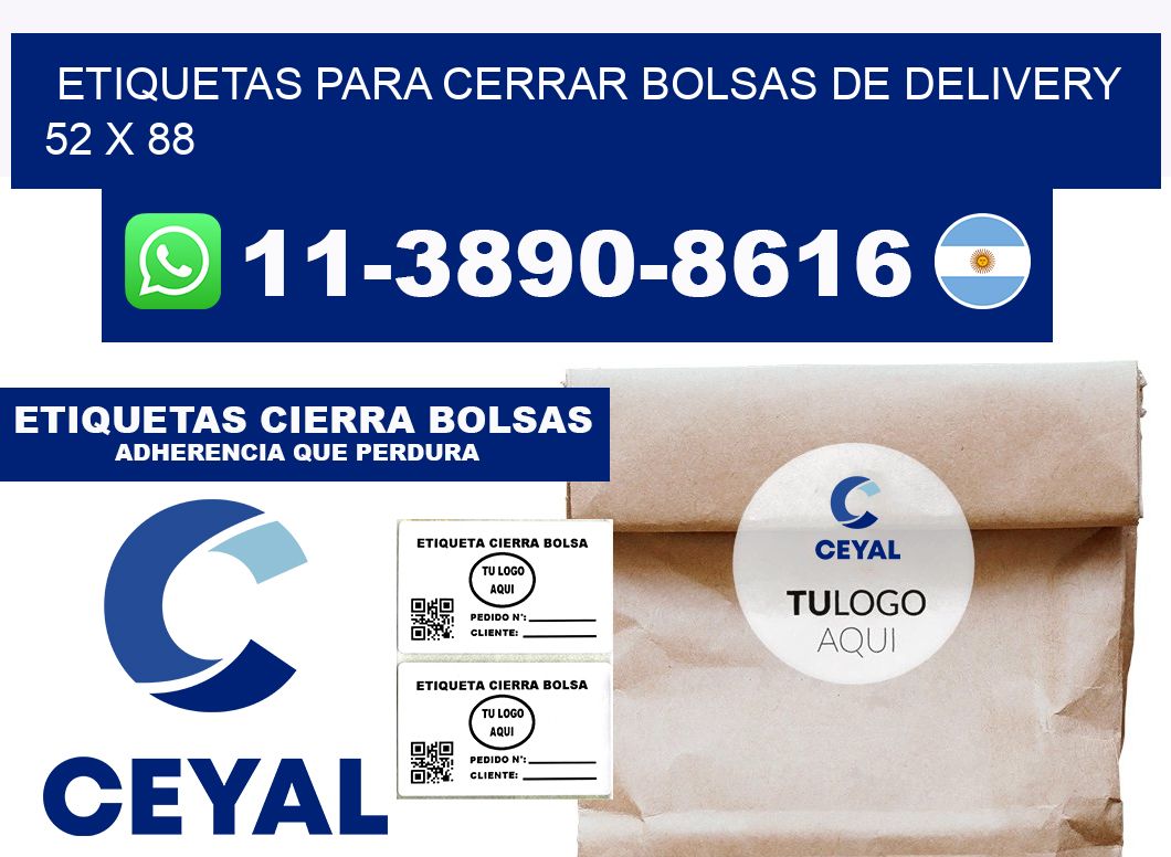 ETIQUETAS PARA CERRAR BOLSAS DE DELIVERY  52 x 88
