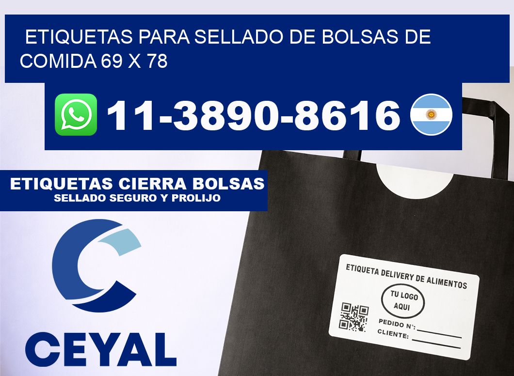 ETIQUETAS PARA SELLADO DE BOLSAS DE COMIDA 69 x 78