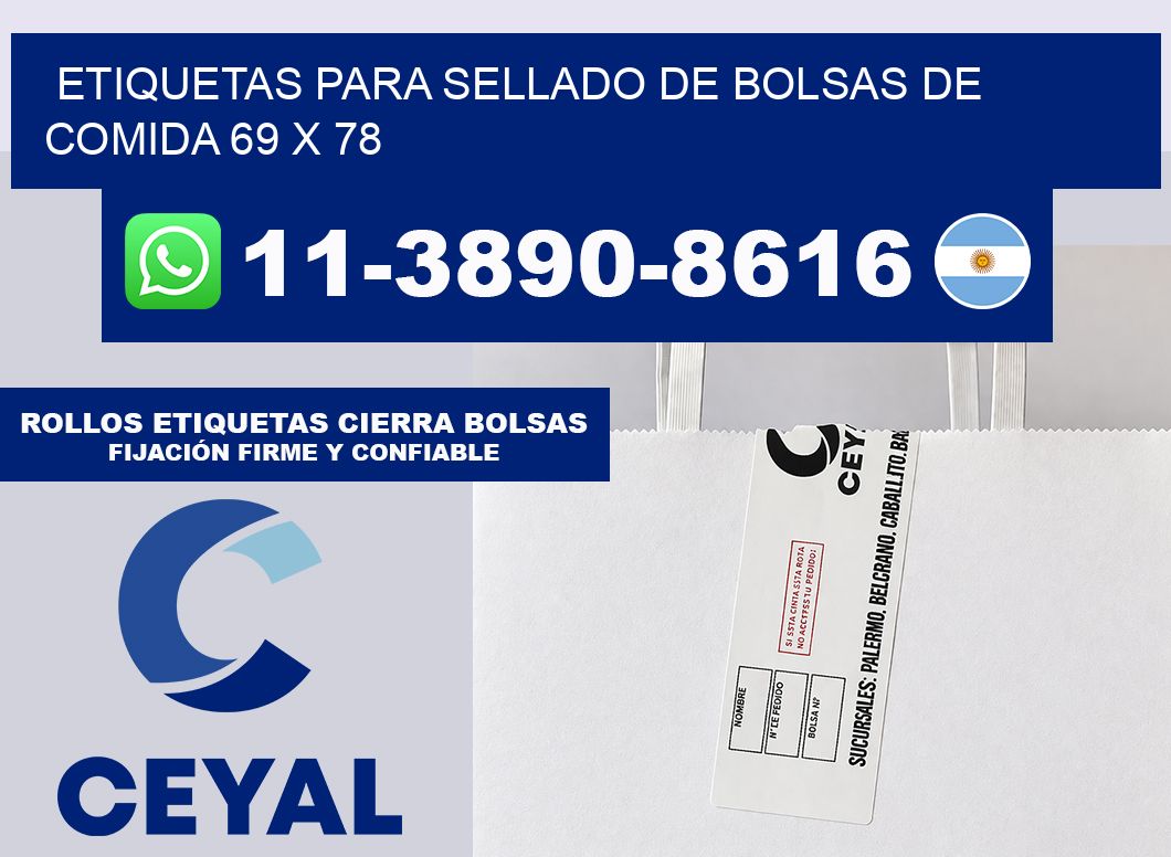 ETIQUETAS PARA SELLADO DE BOLSAS DE COMIDA 69 x 78