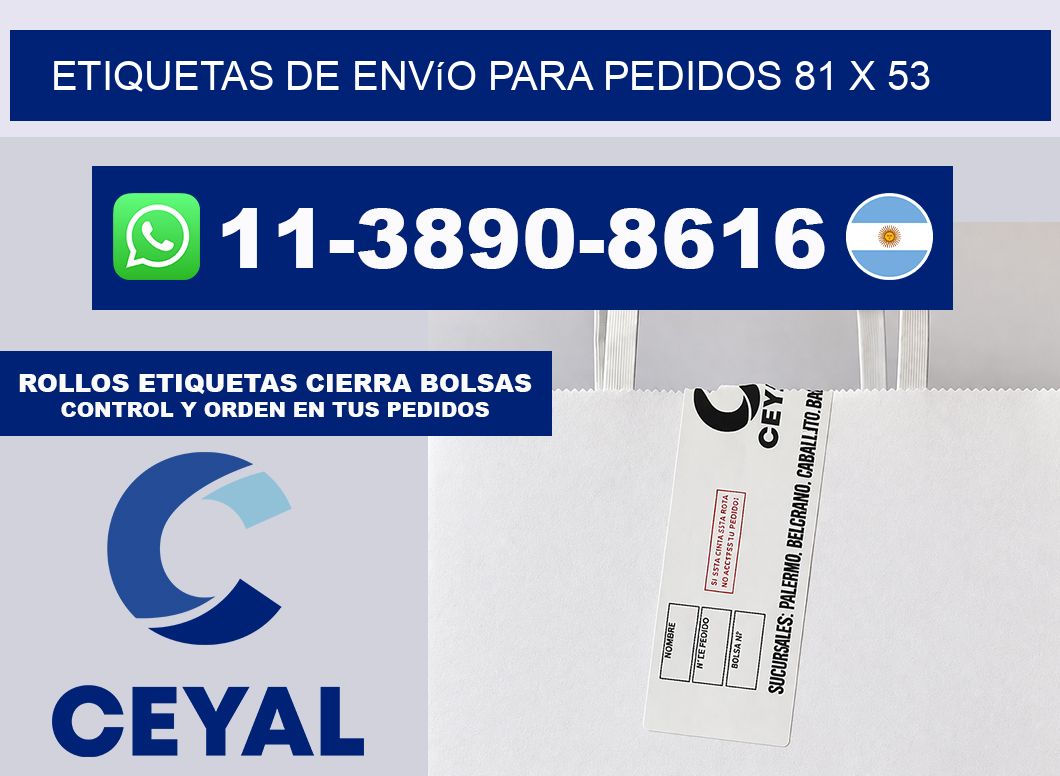 Etiquetas de envío para pedidos 81 x 53
