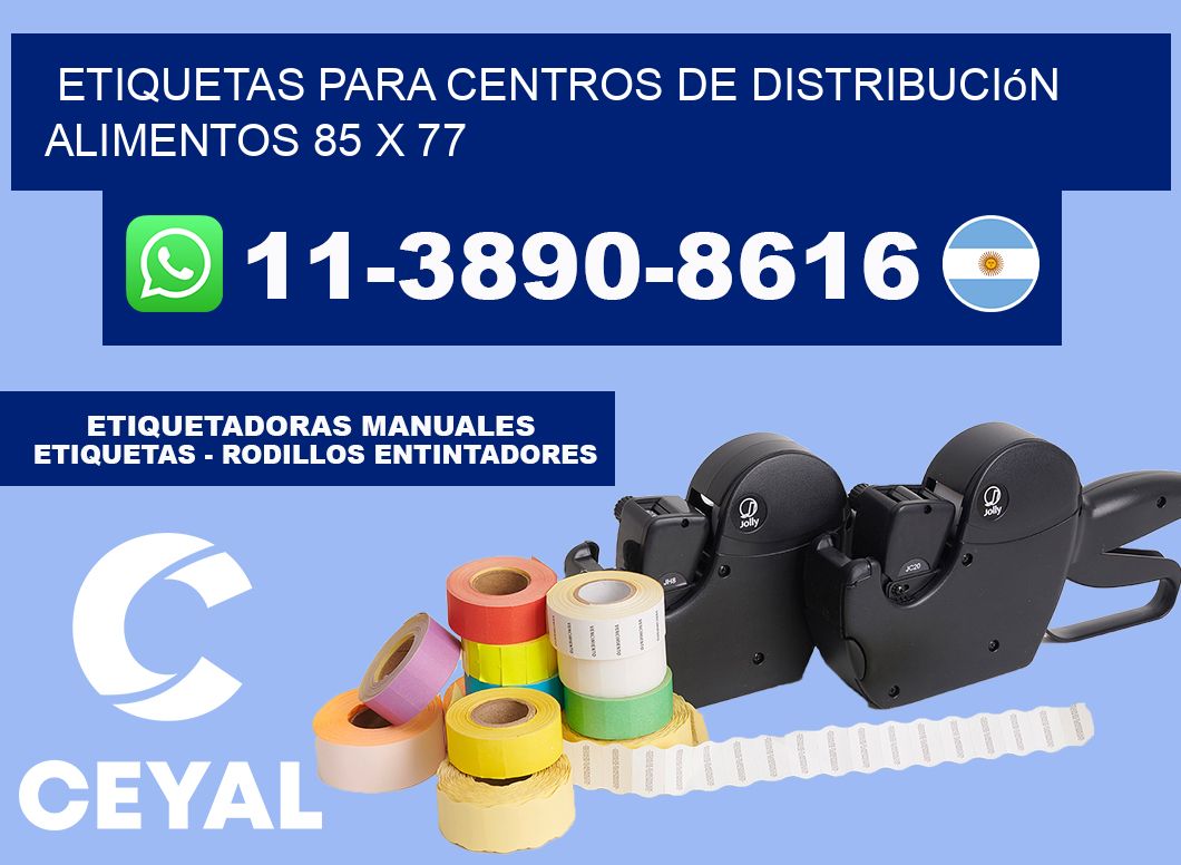 Etiquetas para centros de distribución alimentos 85 x 77