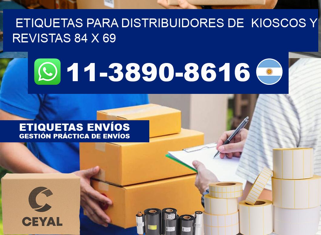 Etiquetas para distribuidores de  kioscos y revistas 84 x 69