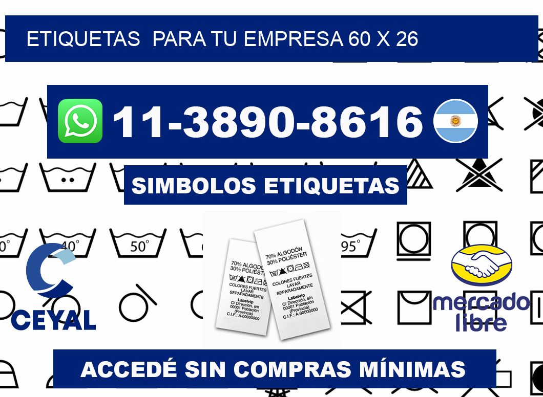 Etiquetas para tu empresa 60 x 26