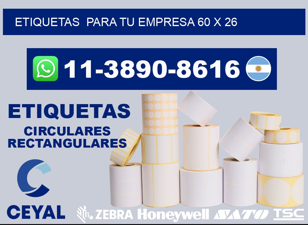 Etiquetas para tu empresa 60 x 26