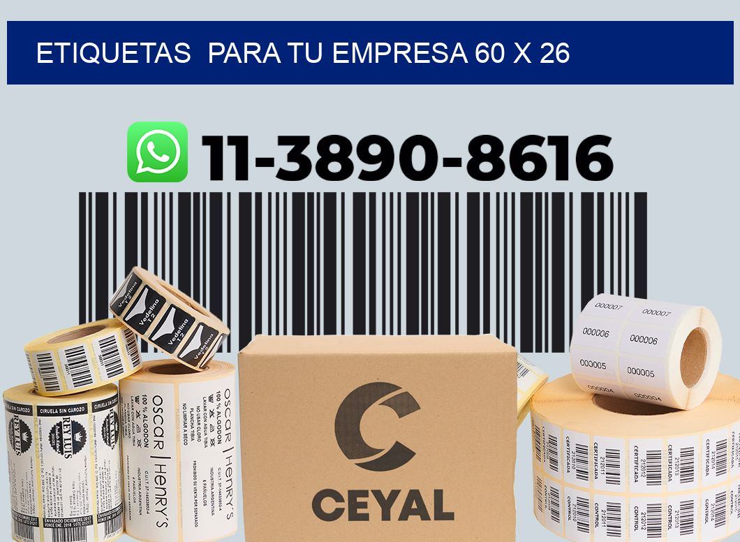 Etiquetas para tu empresa 60 x 26