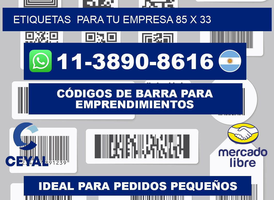Etiquetas  para tu empresa 85 x 33