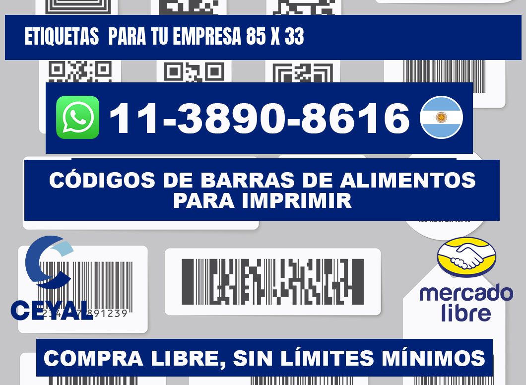 Etiquetas  para tu empresa 85 x 33