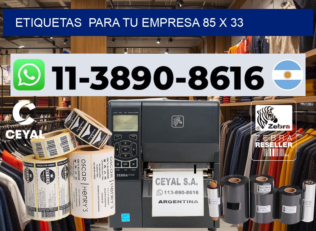 Etiquetas  para tu empresa 85 x 33