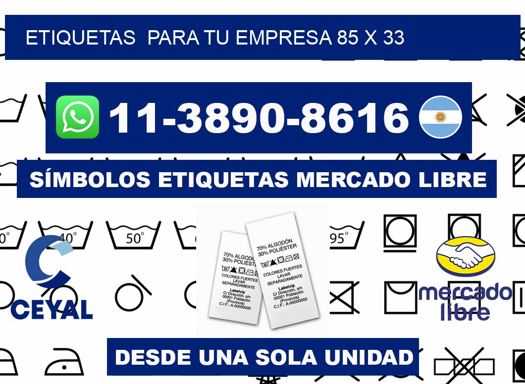 Etiquetas  para tu empresa 85 x 33