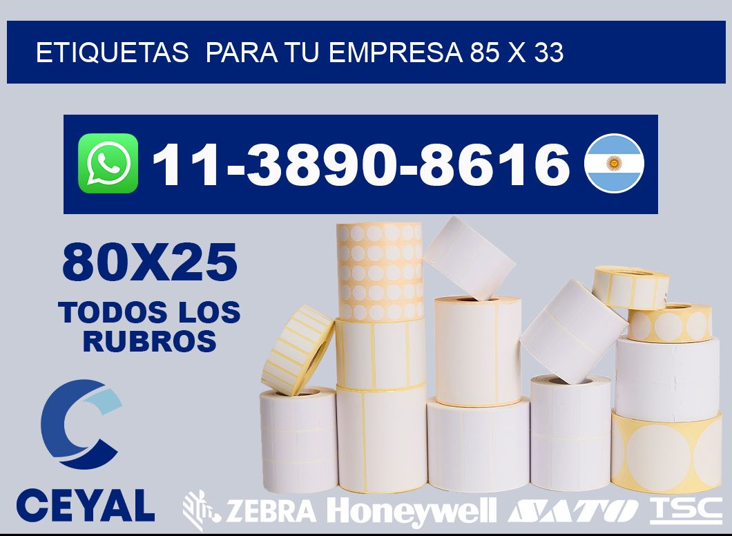 Etiquetas  para tu empresa 85 x 33