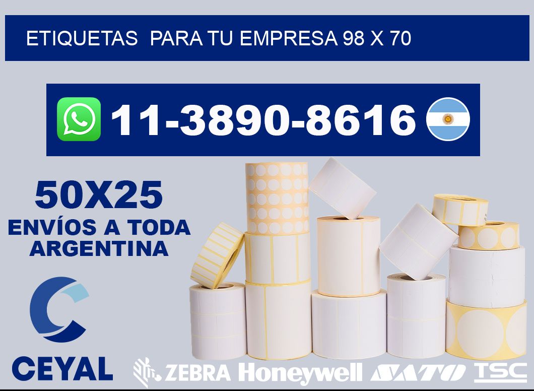 Etiquetas para tu empresa 98 x 70