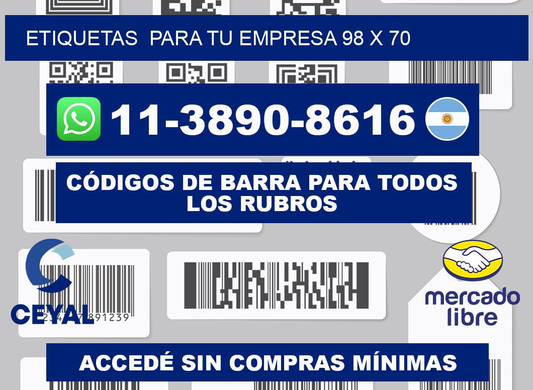 Etiquetas para tu empresa 98 x 70