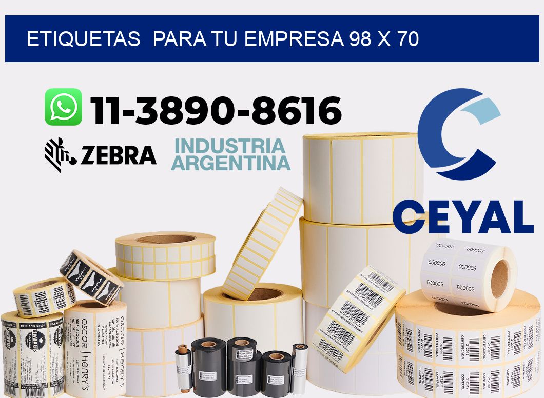 Etiquetas  para tu empresa 98 x 70