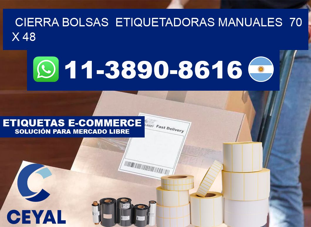 cierra bolsas  Etiquetadoras Manuales  70 x 48