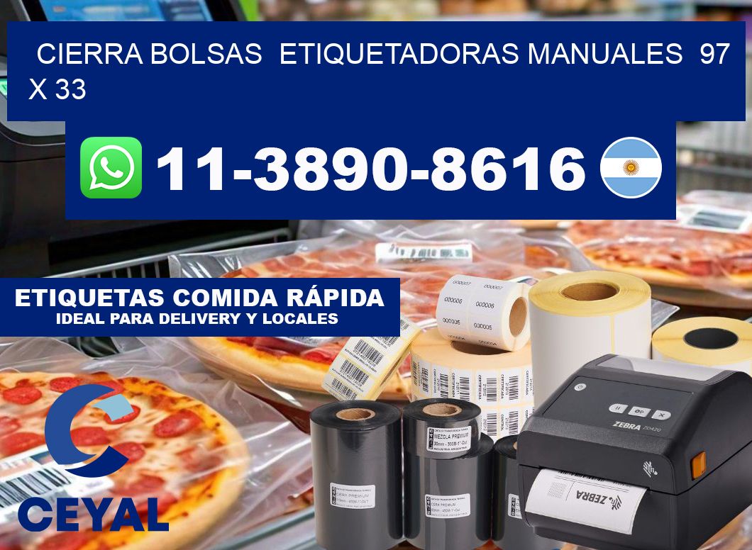 cierra bolsas  Etiquetadoras Manuales  97 x 33