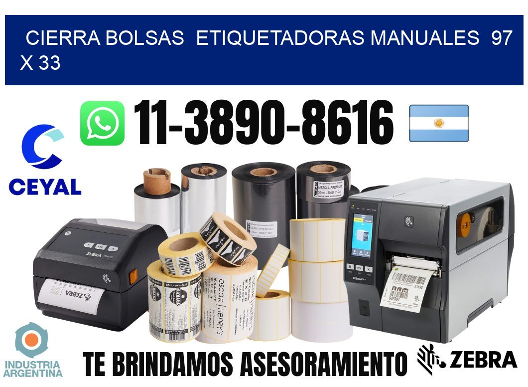 cierra bolsas  Etiquetadoras Manuales  97 x 33