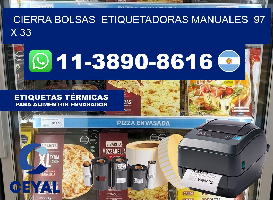 cierra bolsas  Etiquetadoras Manuales  97 x 33