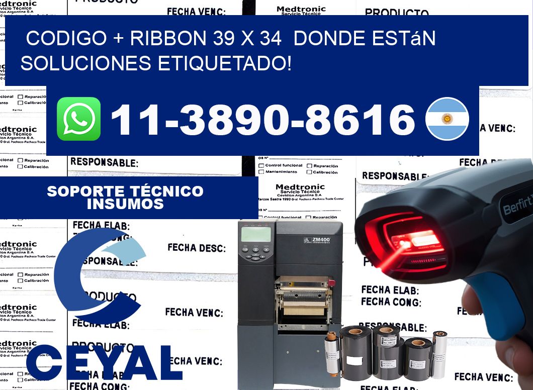 codigo + ribbon 39 x 34  donde están soluciones etiquetado!