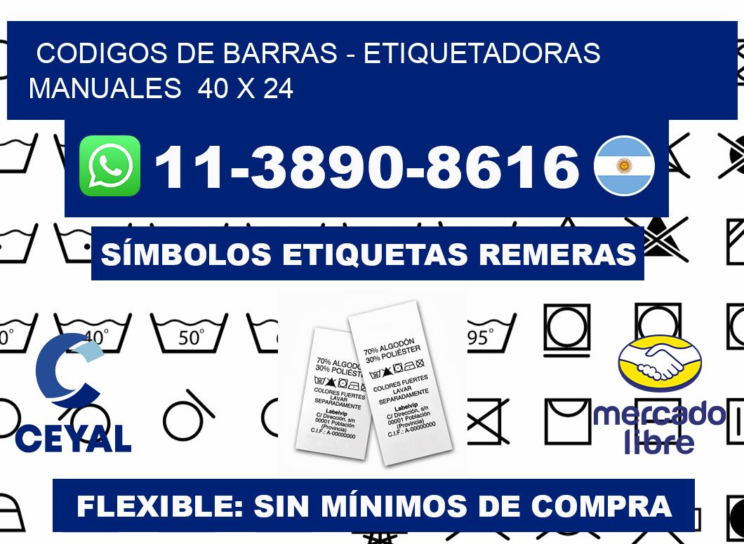 codigos de barras - Etiquetadoras Manuales  40 x 24