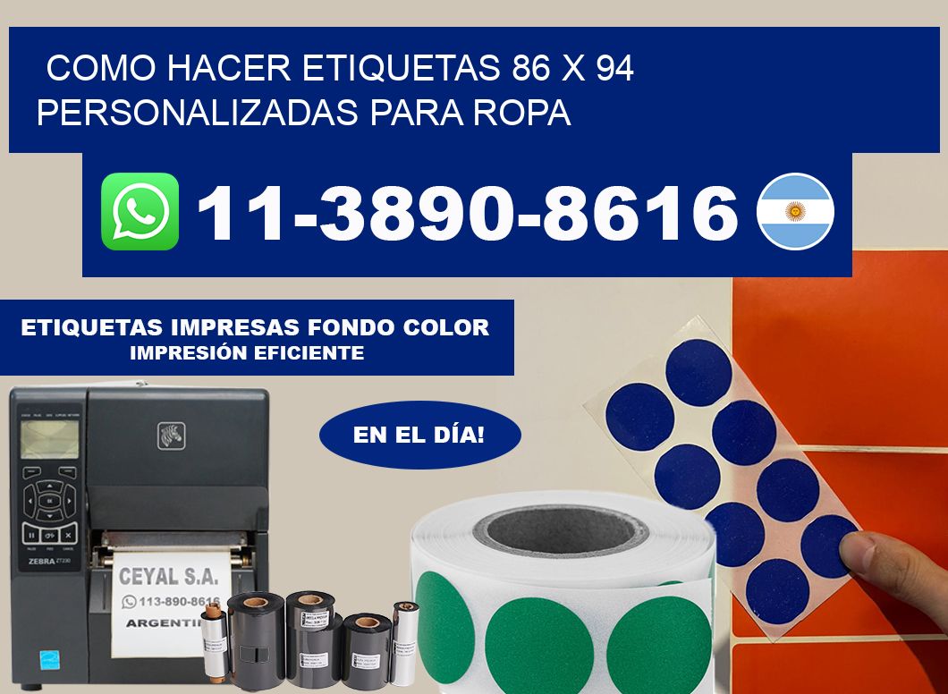 como hacer etiquetas 86 x 94 personalizadas para ropa