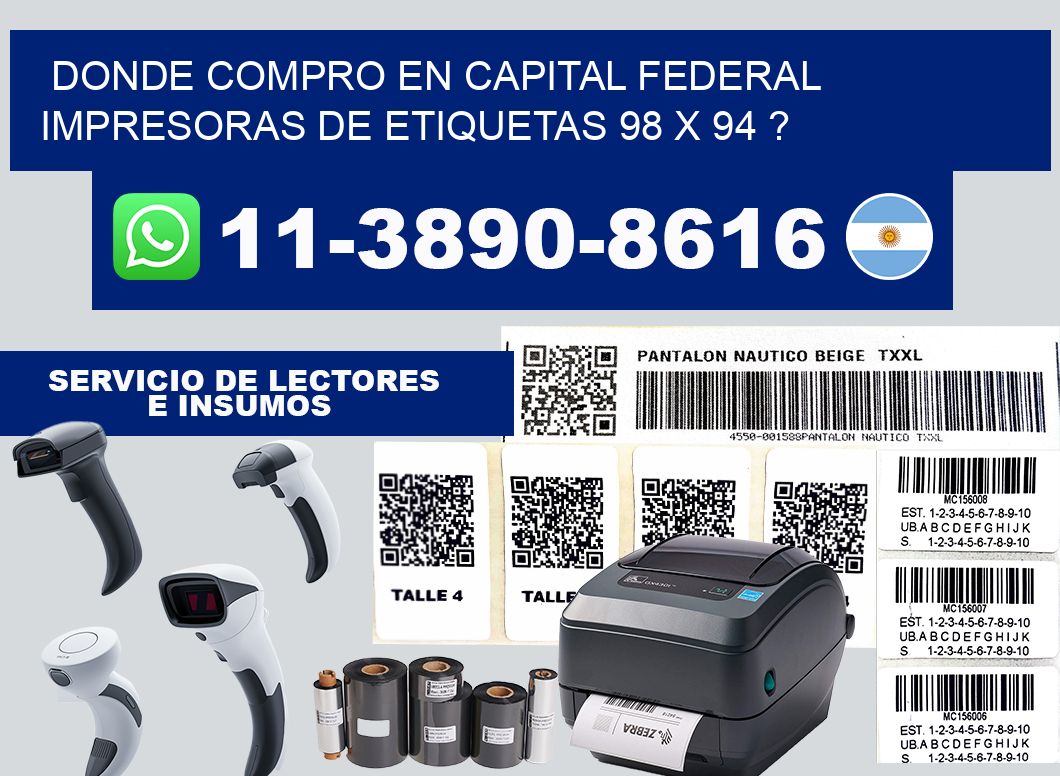 donde compro en capital federal impresoras de etiquetas 98 x 94 ?