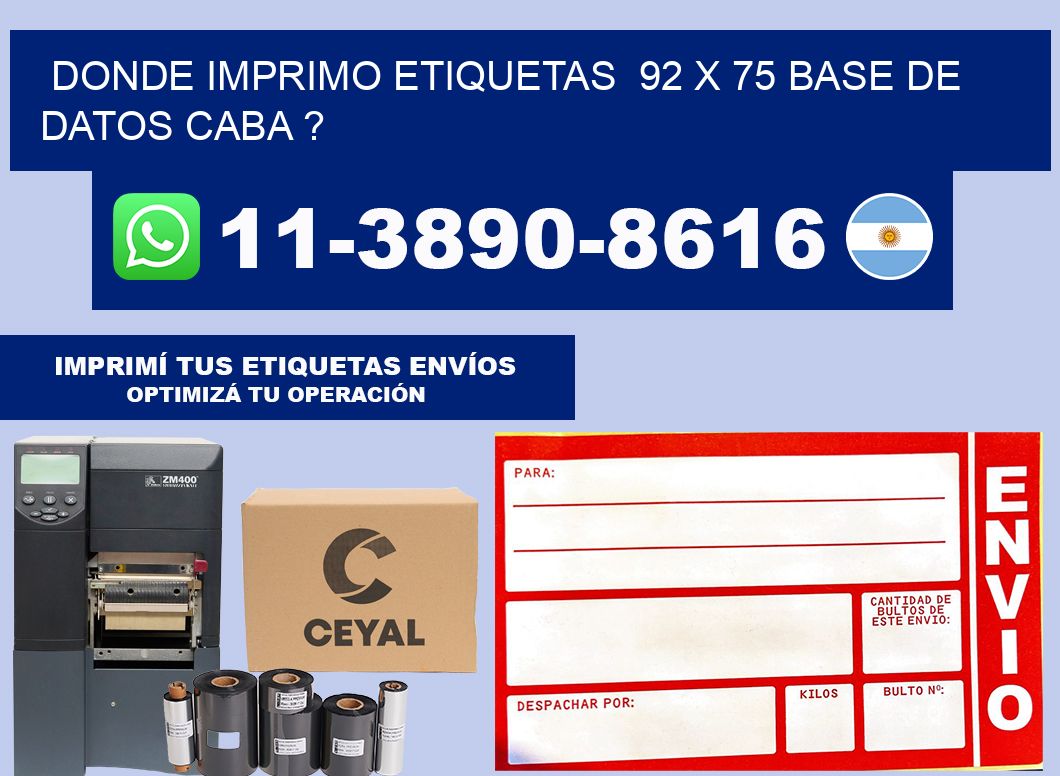 donde imprimo etiquetas 92 x 75 base de datos CABA ?