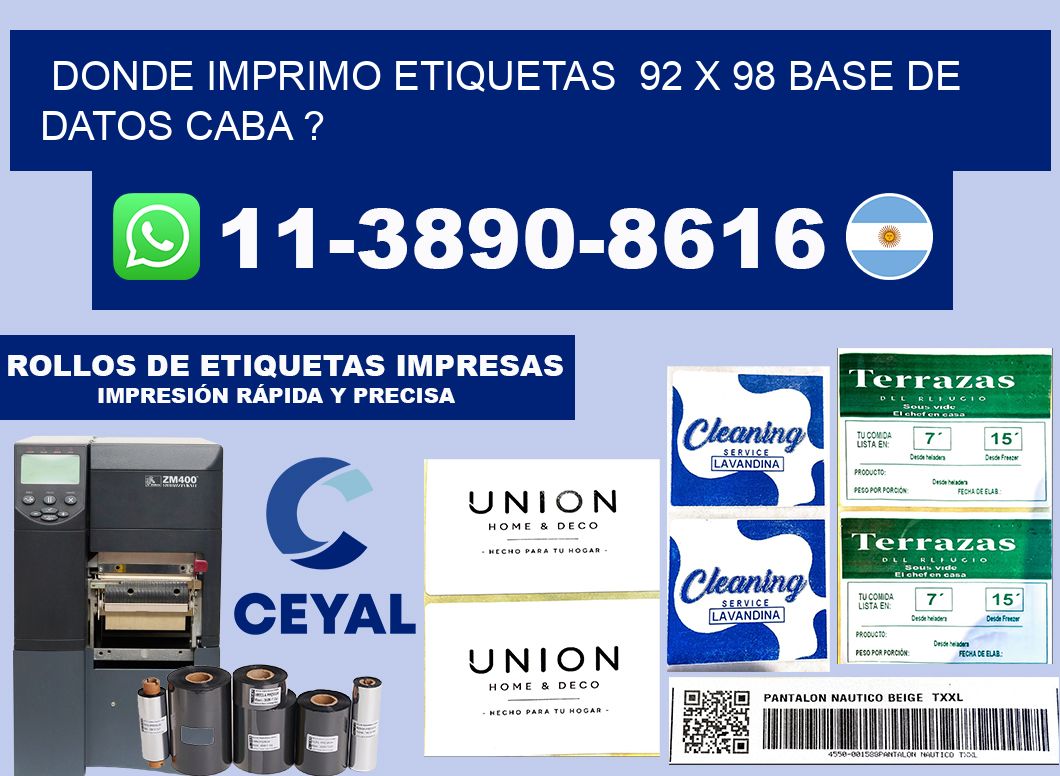 donde imprimo etiquetas  92 x 98 base de datos CABA ?