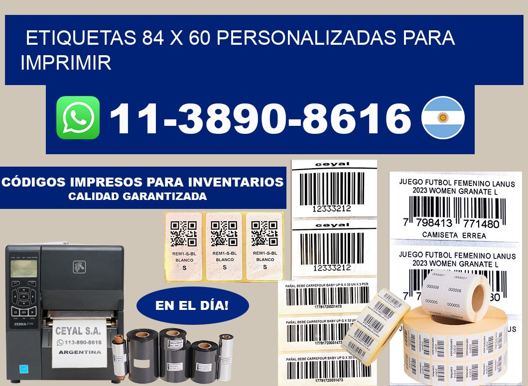 etiquetas 84 x 60 personalizadas para imprimir