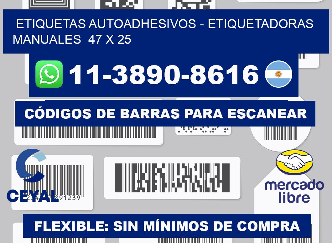 etiquetas autoadhesivos - Etiquetadoras Manuales  47 x 25